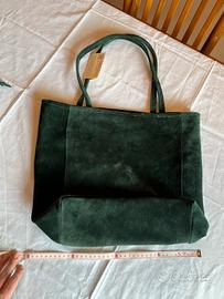 Borsa Tote XL in Vera Pelle Scamosciata - Nuova