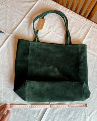 Borsa Tote XL in Vera Pelle Scamosciata - Nuova