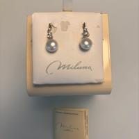 Orecchini e pendente Miluna oro bianco perle