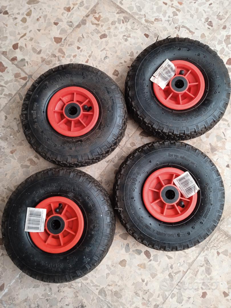 Ruota Pneumatica Per Carrello 26 Cm Gomma 3.00-4 Con Camera D'aria - Foto 2