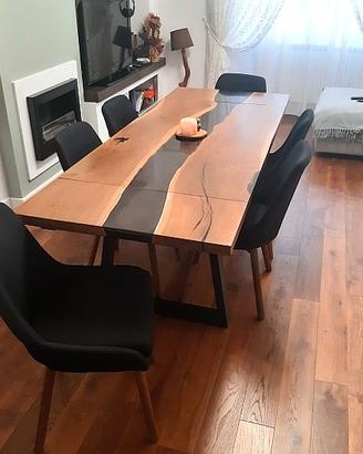 🌿 Tavoli artigianali in legno e resina 