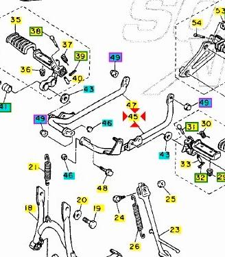 Supporto pedana anteriore Sx Yamaha Virago 750 3CF