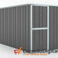 deposito attrezzi giardino 175x307cm grigio scuro