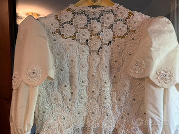 Abito da sposa sartoriale ricamato tg 44