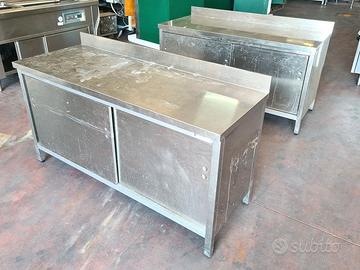 vari tavoli da lavoro in acciaio inox usati
