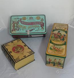 3 scatole in metallo vintage 