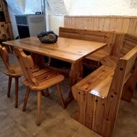 tavolo e giropanca in cirmolo