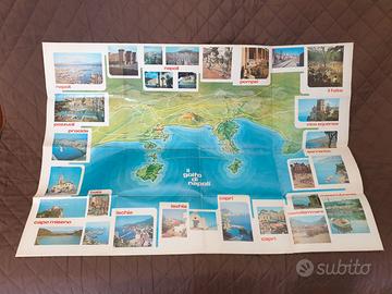 Cartina turistica "Il golfo di Napoli" vintage