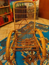 sedia dondolo bambù 