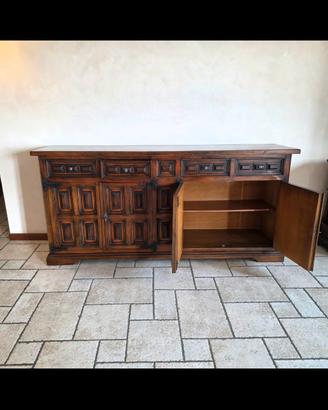 3 mobili antichi in legno massiccio lavorato mano