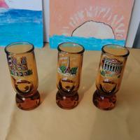 3 mini vasi ambra francese vintage anni 80 