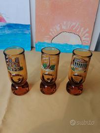3 mini vasi ambra francese vintage anni 80 