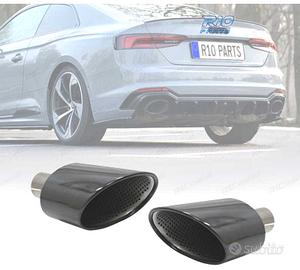 TERMINALI SCARICO AUDI A4 16-19 LOOK RS4 NERO