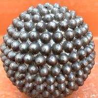 Antica Palla Da Gioco Francese In Legno Chiodato