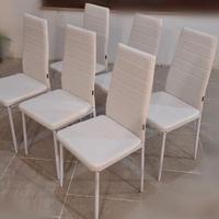 6 SEDIE IN SIMILPELLE PER SALA DA PRANZO NUOVE