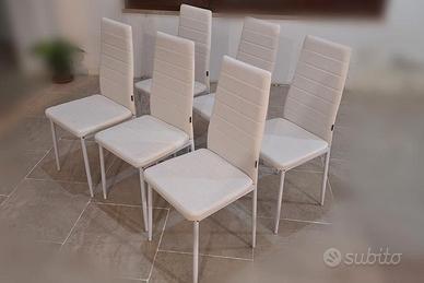 6 SEDIE IN SIMILPELLE PER SALA DA PRANZO NUOVE