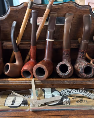 Set pipe con portapipe in legno Rossi Da Vinci