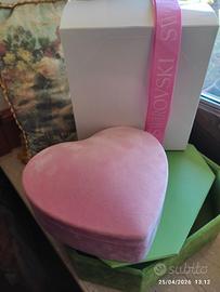 Swarovski portagioie a cuore in velluto rosa 2026