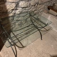 Tavolo ferro battuto e piano vetro