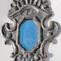 Vecchio specchio spagnolo in legno