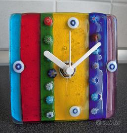 Orologio da tavolo design vetro Murano (nuovo)