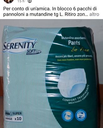 in blocco 8 pacchi di pannoloni a mutandine 