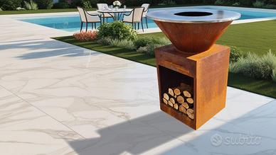 Barbecue BBQ griglia in acciaio corten