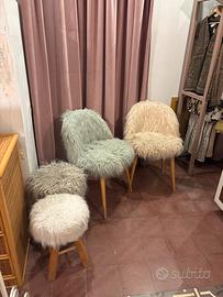 Poltrone e puff in eco pelliccia