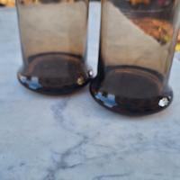 coppia di vasi in vetro fumè vintage anni 60-70 