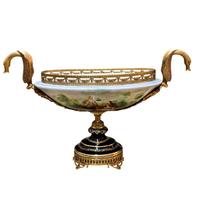 Alzata Centrotavola in Porcellana Dipinta a Mano