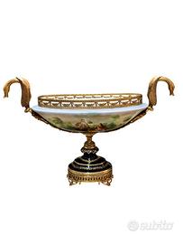 Alzata Centrotavola in Porcellana Dipinta a Mano