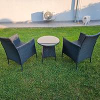 Set da giardino Rattan antracite