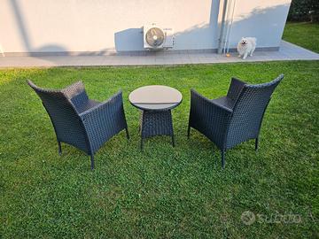 Set da giardino Rattan antracite