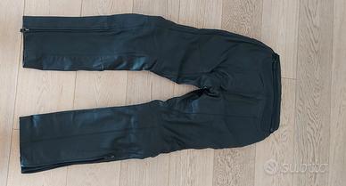 Pantaloni moto in pelle da donna