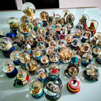 collezione palline vetro con neve