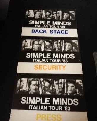 serie pass tour 1983 SIMPLE MINDS