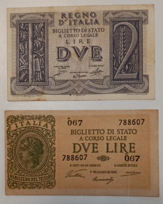 22#. Banconote 2 Lire.