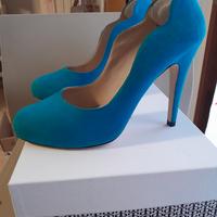 scarpa Décolleté tacco 11 Cavallini turchese