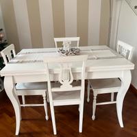 Tavolo e 4 sedie shabby provenzale