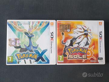 Pokémon X e Pokémon Sole per 3DS con custudie