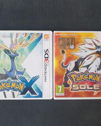 Pokémon X e Pokémon Sole per 3DS con custudie