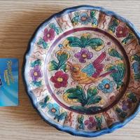 Piatto ceramica artistica di Deruta lavorato mano