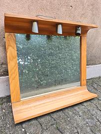 Specchiera bagno e mensole legno