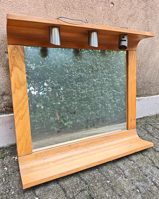 Specchiera bagno e mensole legno