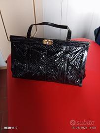 Grande borsa di vero pitone nera