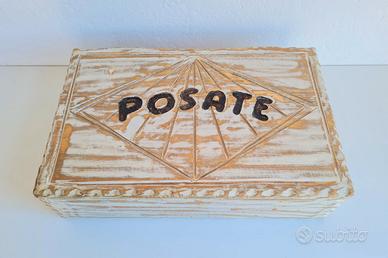 ✨ Porta posate in legno artigianale, stile BOHO