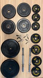 Kit pesi palestra con manubri