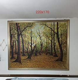 grande quadro paesaggio bosco autunnale