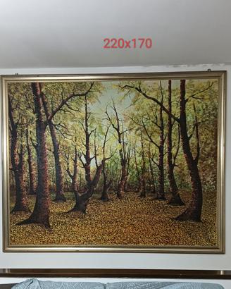 grande quadro paesaggio bosco autunnale