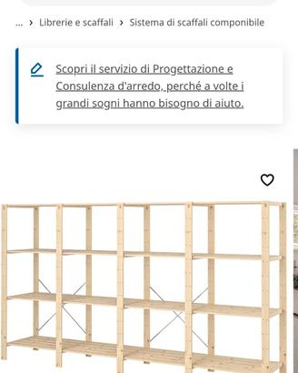 scaffali in legno